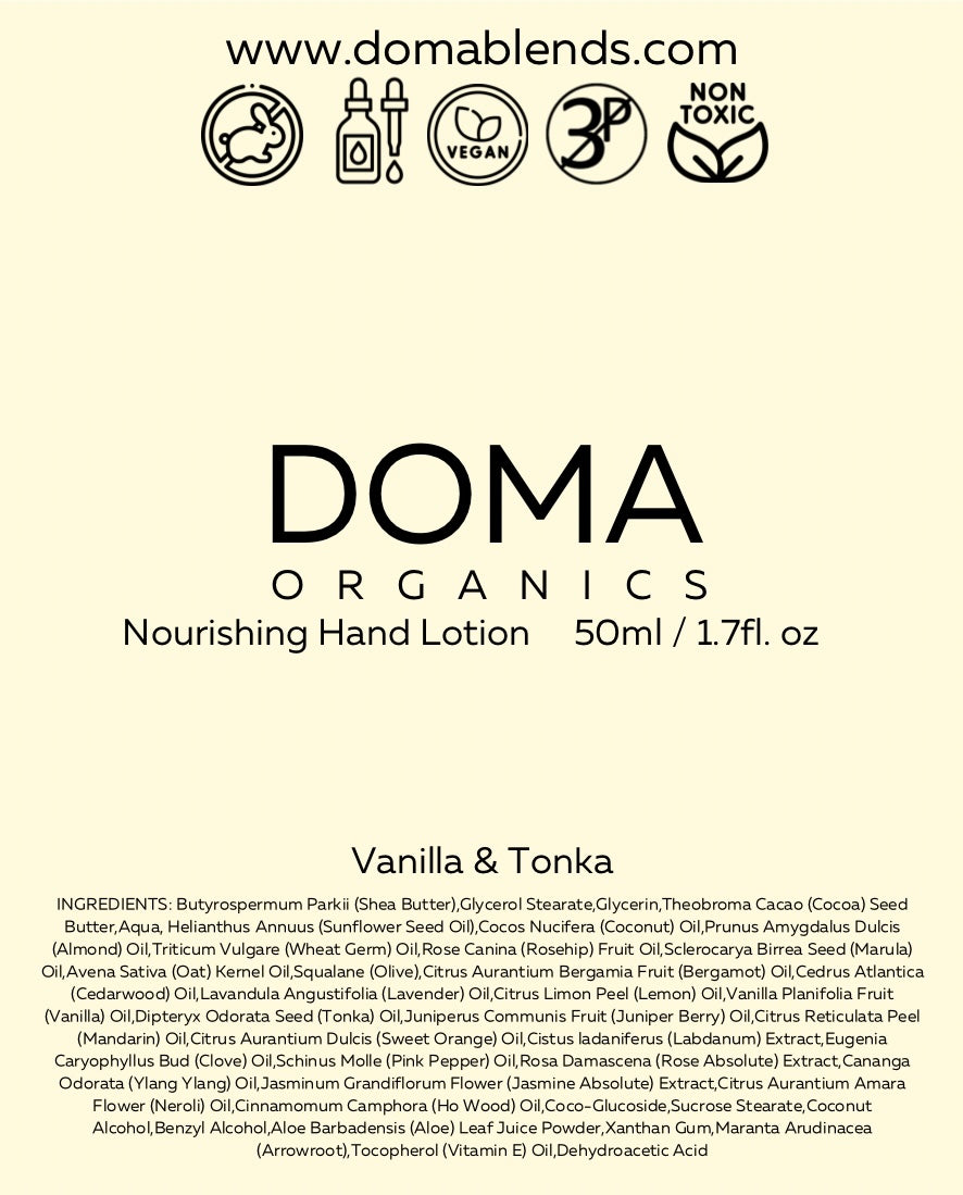 Vanilla & Tonka Organic Hand lotion 50ml