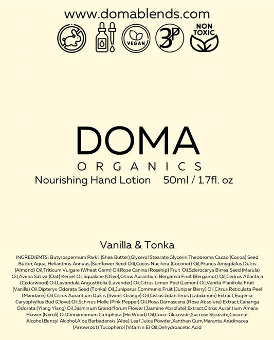 Vanilla & Tonka Organic Hand lotion 50ml